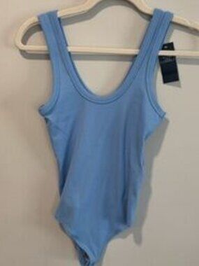 Light Blue Ribbed Bodysuit